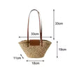 Bolso Positano — cesta rafia, asas largas de cuero