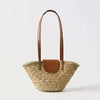Bolso Positano — cesta rafia, asas largas de cuero